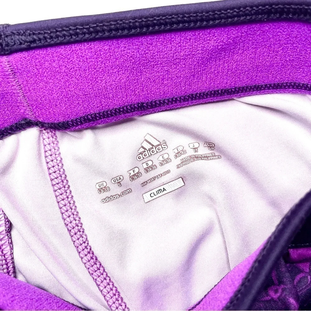 Adidas Climalite Techfit Snake Print Purple Cropped Leggings & Sports Bra Set